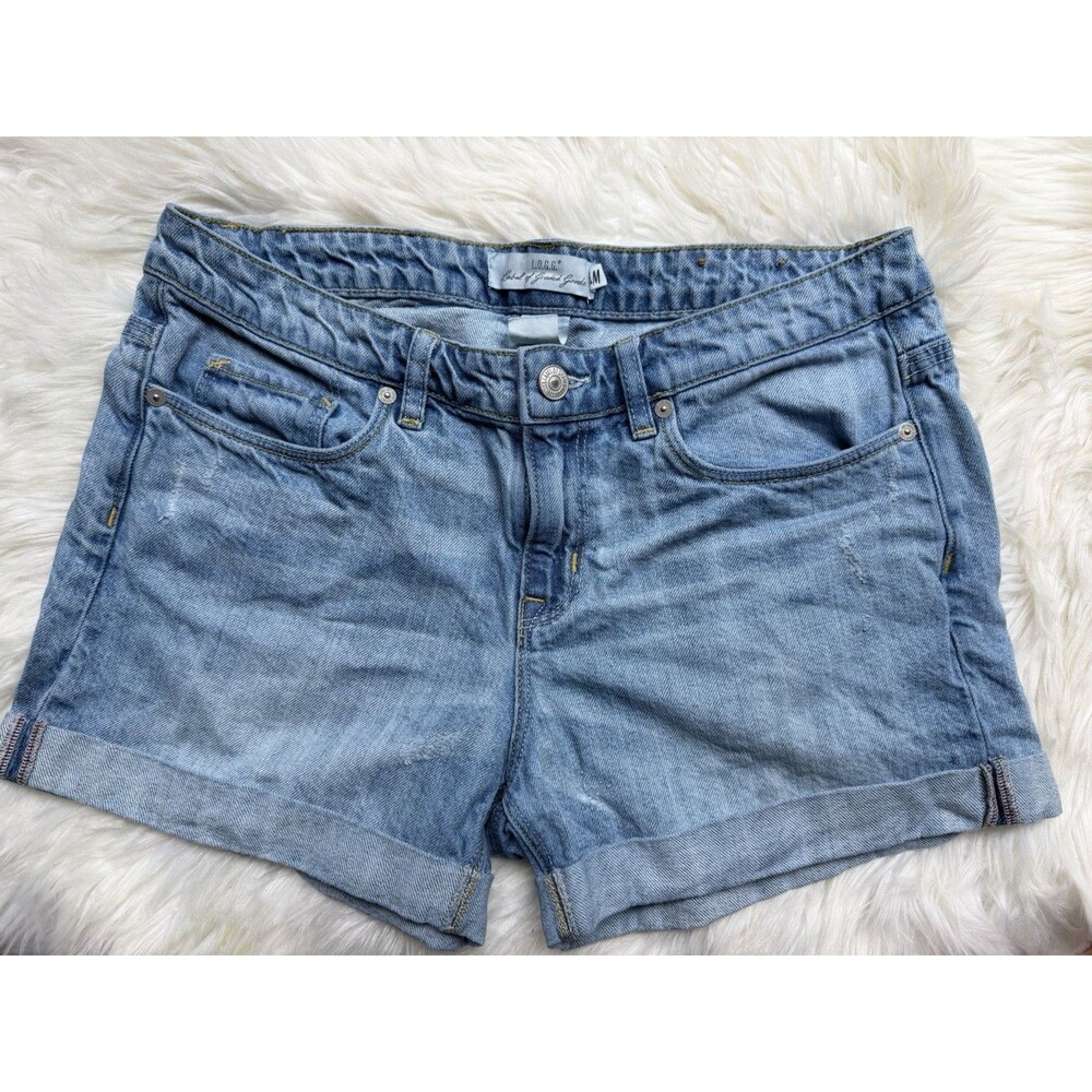 L.O.G.G. Women’s Light Wash Cuffed Denim Shorts 27 Mid Rise 5-Pocket Cotton